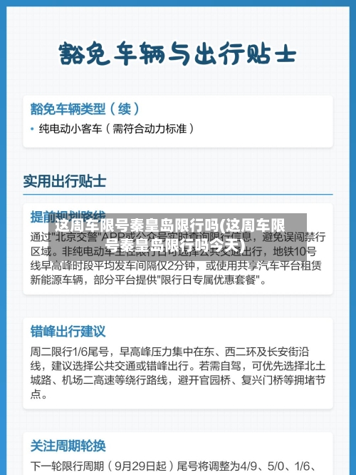 这周车限号秦皇岛限行吗(这周车限号秦皇岛限行吗今天)