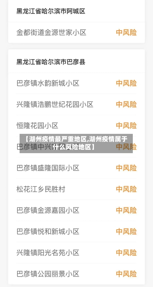 【湖州疫情最严重地区,湖州疫情属于什么风险地区】