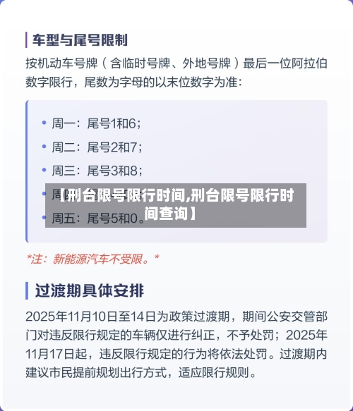 【刑台限号限行时间,刑台限号限行时间查询】