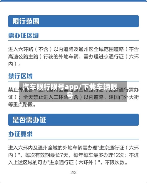汽车限行限号app/下载车辆限号