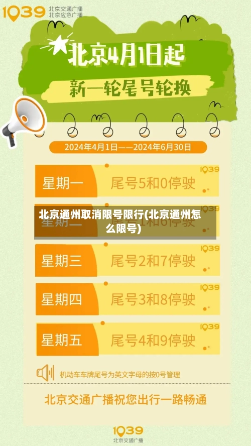 北京通州取消限号限行(北京通州怎么限号)