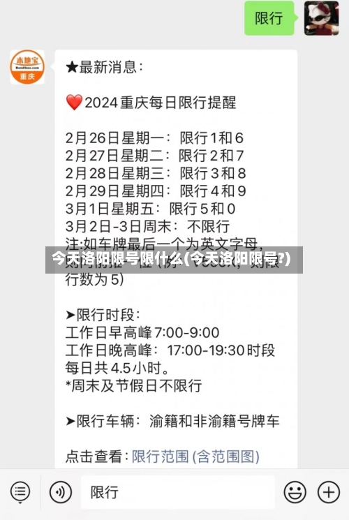 今天洛阳限号限什么(今天洛阳限号?)