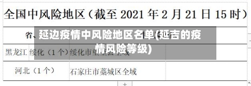 延边疫情中风险地区名单(延吉的疫情风险等级)