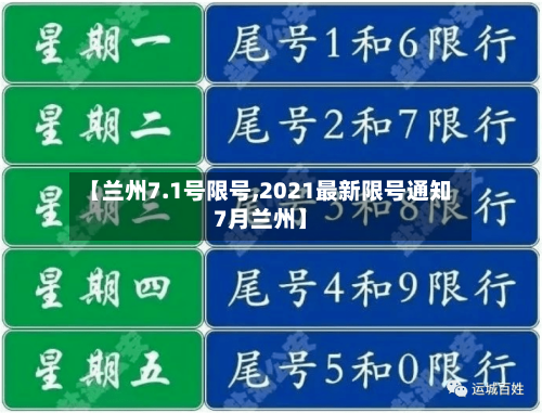【兰州7.1号限号,2021最新限号通知7月兰州】