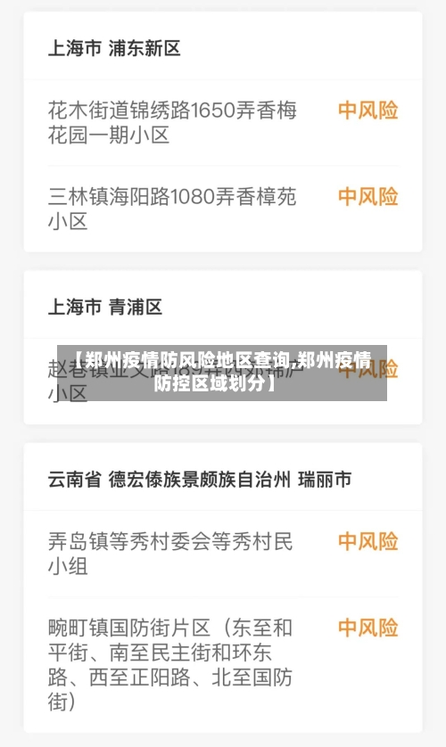 【郑州疫情防风险地区查询,郑州疫情防控区域划分】