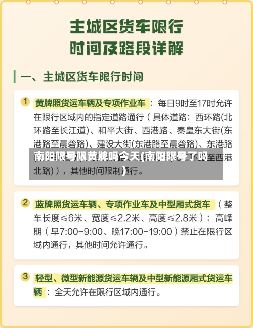 南阳限号限黄牌吗今天(南阳限号了吗)