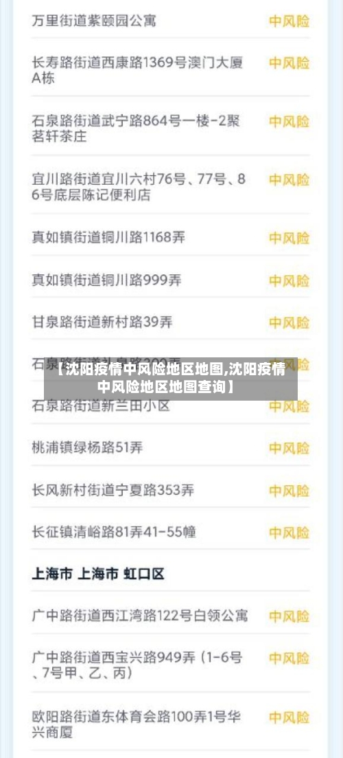 【沈阳疫情中风险地区地图,沈阳疫情中风险地区地图查询】