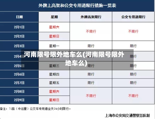 河南限号限外地车么(河南限号限外地车么)
