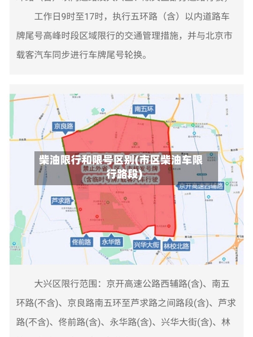 柴油限行和限号区别(市区柴油车限行路段)