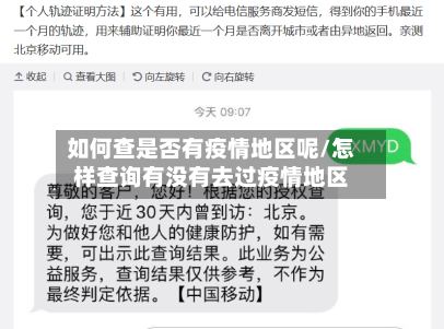 如何查是否有疫情地区呢/怎样查询有没有去过疫情地区