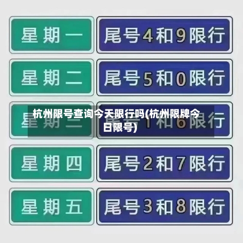 杭州限号查询今天限行吗(杭州限牌今日限号)