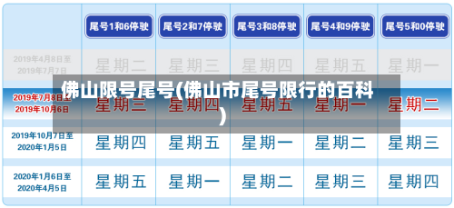 佛山限号尾号(佛山市尾号限行的百科)