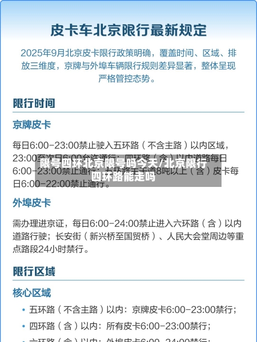 限号四环北京限号吗今天/北京限行四环路能走吗