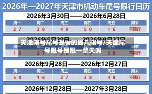 天津限号尾号是w的周几限号/天津尾号限号是限一整天吗