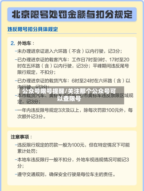公众号限号提醒/关注那个公众号可以查限号