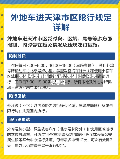 天津今天的限号限级/天津限号今天限号吗