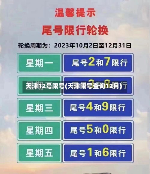 天津12号限号(天津限号查询12月)
