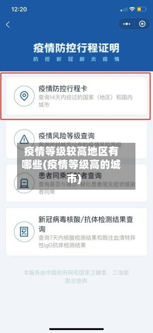疫情等级较高地区有哪些(疫情等级高的城市)