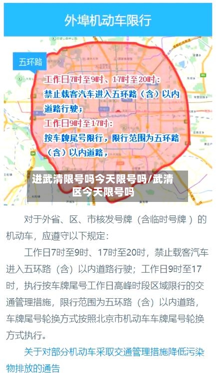 进武清限号吗今天限号吗/武清区今天限号吗