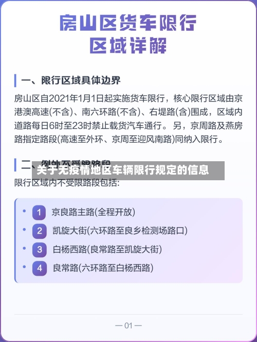 关于无疫情地区车辆限行规定的信息