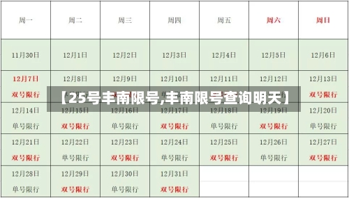 【25号丰南限号,丰南限号查询明天】