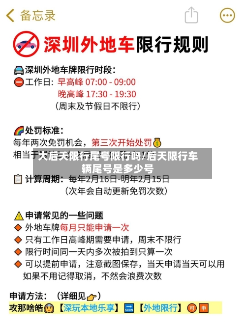 大后天限行尾号限行吗/后天限行车辆尾号是多少号