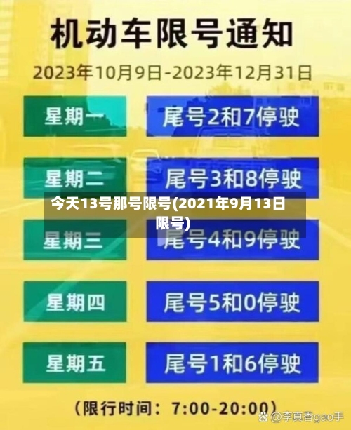 今天13号那号限号(2021年9月13日限号)