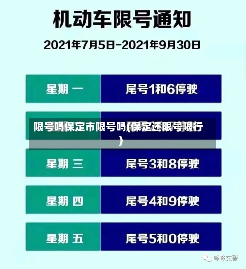 限号吗保定市限号吗(保定还限号限行)
