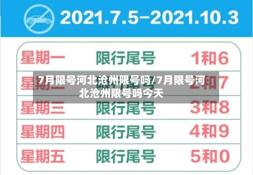 7月限号河北沧州限号吗/7月限号河北沧州限号吗今天