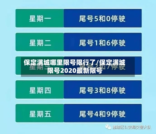 保定满城哪里限号限行了/保定满城限号2020最新限号