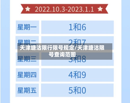 天津塘沽限行限号规定/天津塘沽限号查询范围