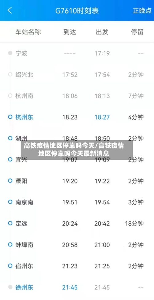 高铁疫情地区停靠吗今天/高铁疫情地区停靠吗今天最新消息