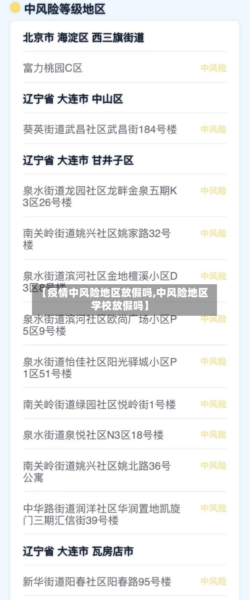 【疫情中风险地区放假吗,中风险地区学校放假吗】