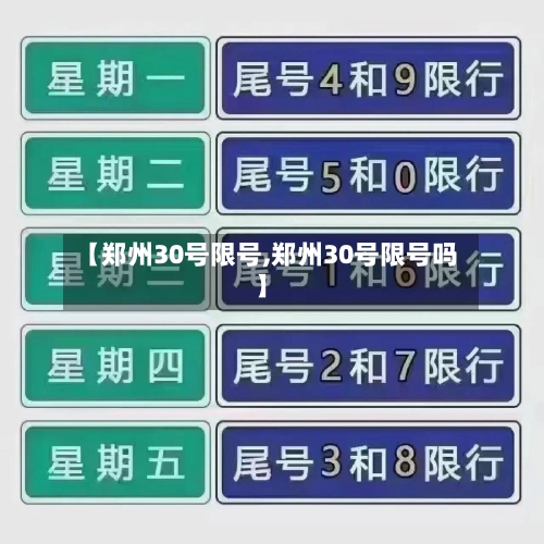 【郑州30号限号,郑州30号限号吗】