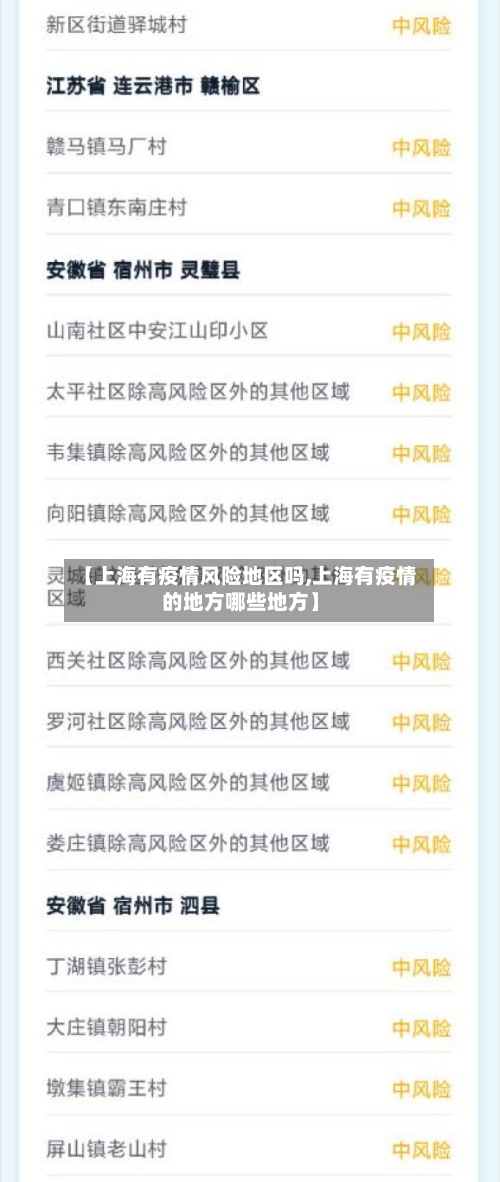 【上海有疫情风险地区吗,上海有疫情的地方哪些地方】