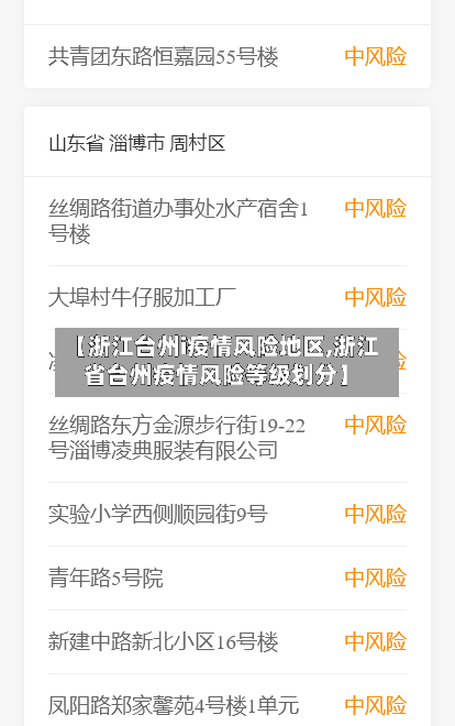 【浙江台州i疫情风险地区,浙江省台州疫情风险等级划分】