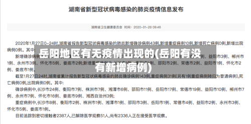 岳阳地区有无疫情出现的(岳阳有没有新增病例)