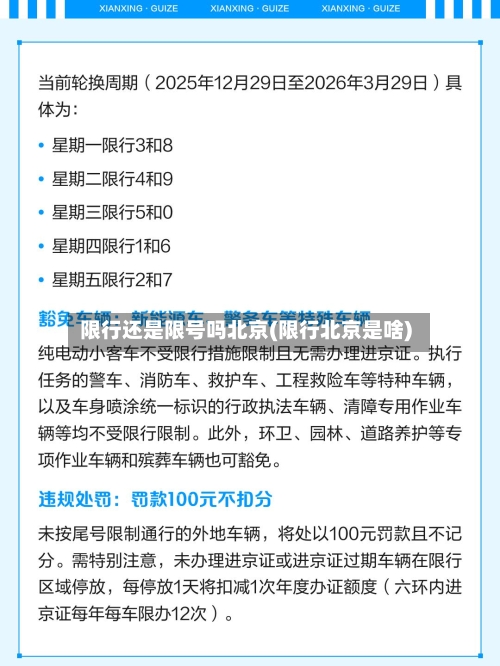 限行还是限号吗北京(限行北京是啥)