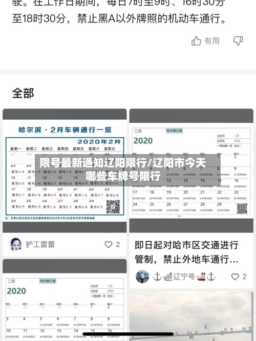 限号最新通知辽阳限行/辽阳市今天哪些车牌号限行