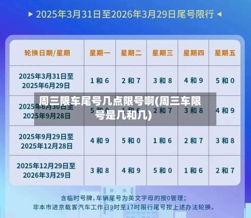 周三限车尾号几点限号啊(周三车限号是几和几)