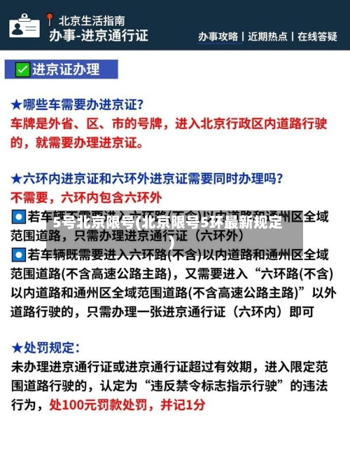 5号北京限号(北京限号5环最新规定)