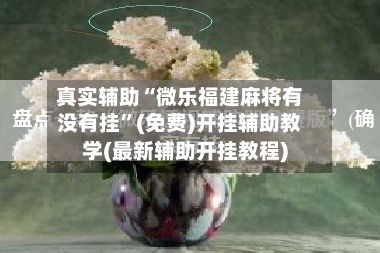 真实辅助“微乐福建麻将有没有挂”(免费)开挂辅助教学(最新辅助开挂教程)