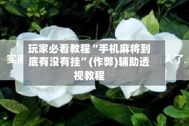玩家必看教程“手机麻将到底有没有挂”(作弊)辅助透视教程