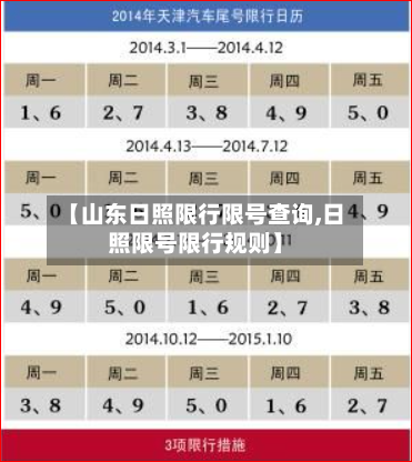 【山东日照限行限号查询,日照限号限行规则】