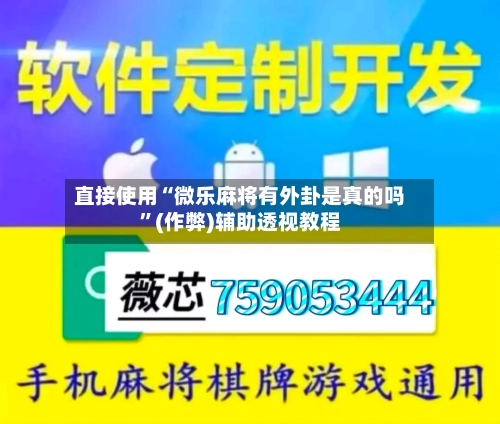 直接使用“微乐麻将有外卦是真的吗”(作弊)辅助透视教程