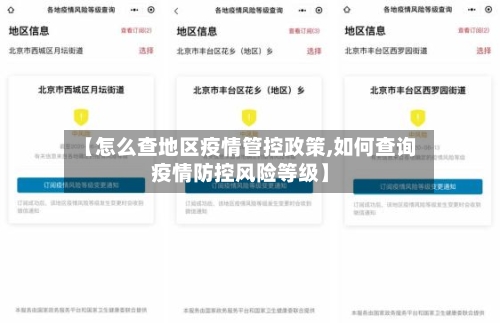 【怎么查地区疫情管控政策,如何查询疫情防控风险等级】