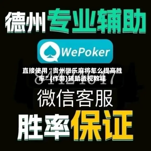 直接使用“贵州微乐麻将怎么提高胜率”(作弊)辅助透视教程