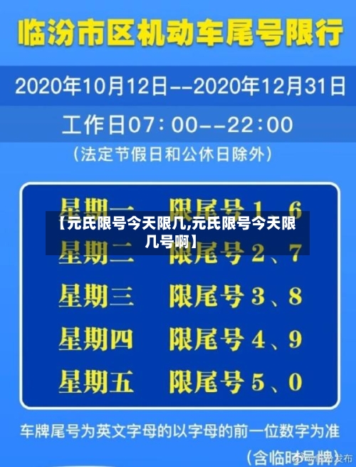 【元氏限号今天限几,元氏限号今天限几号啊】