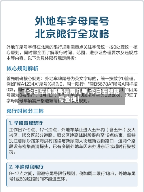 【今日车辆限号是限几号,今日车牌限号查询】