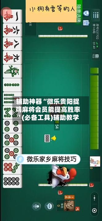 辅助神器“微乐贵阳捉鸡麻将会员能提高胜率”(必备工具)辅助教学